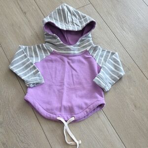 Striped Kids Hoodie in Purple and Gray